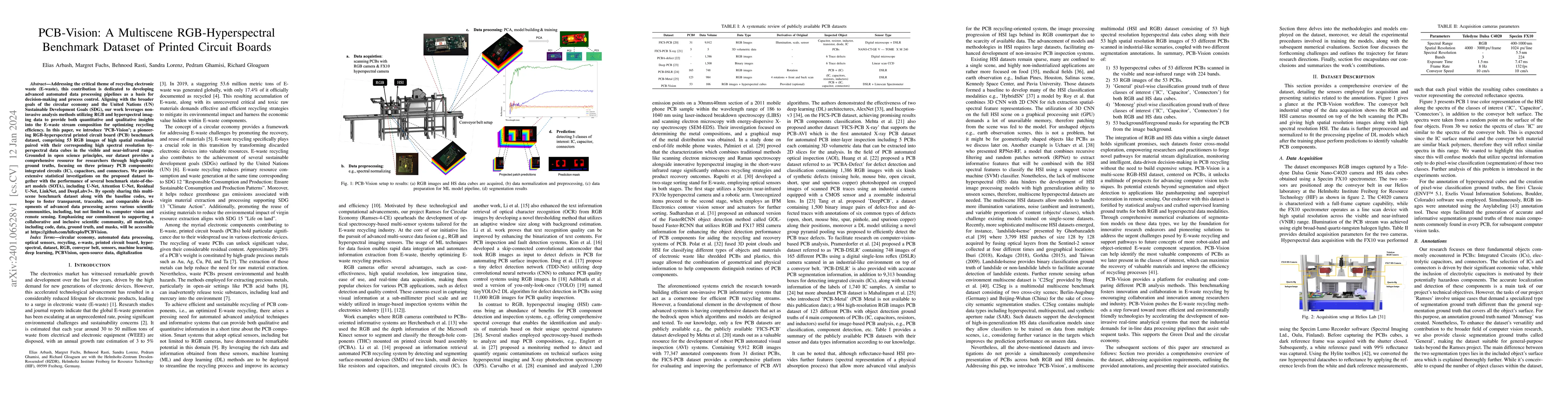 Thumbnail for PCB-Vision: A Multiscene RGB-Hyperspectral Benchmark Dataset of Printed
  Circuit Boards