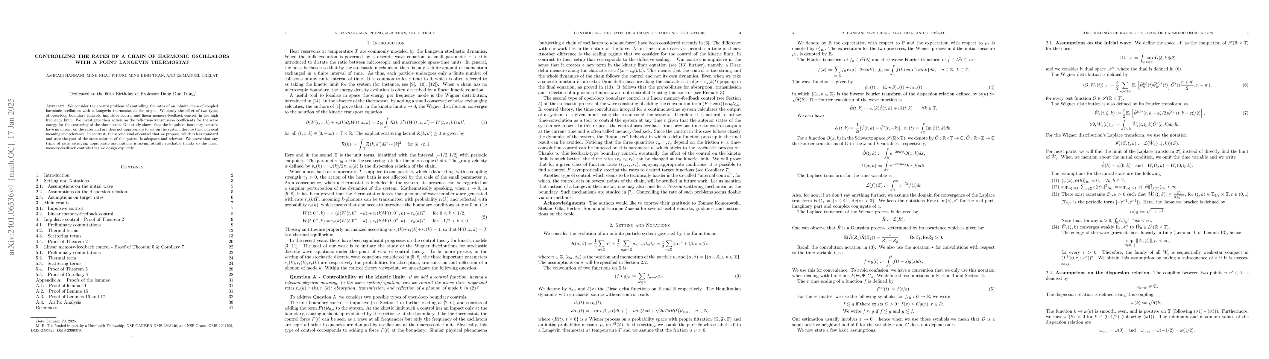 Thumbnail for Controlling the Rates of a Chain of Harmonic Oscillators with a Point
  Langevin Thermostat