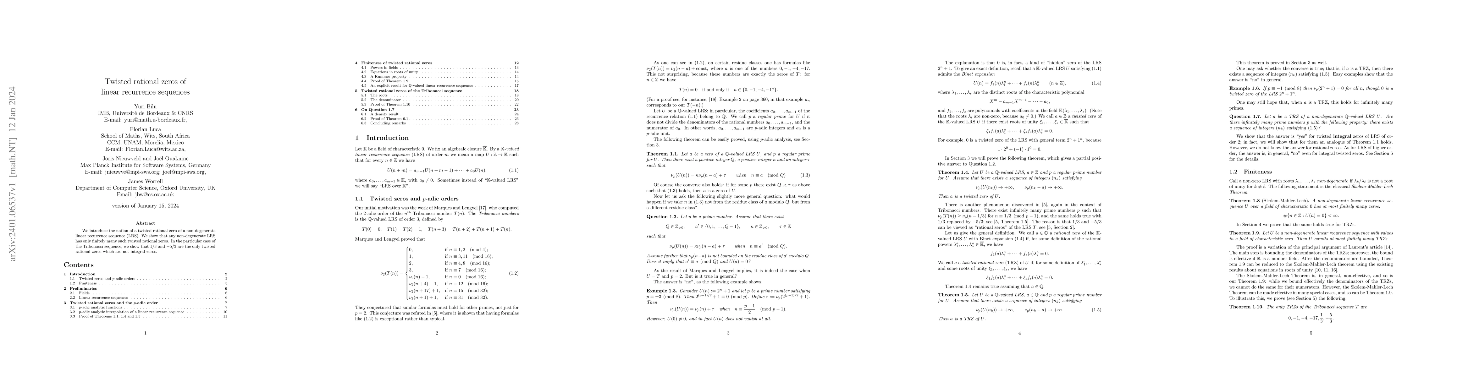 Thumbnail for Twisted rational zeros of linear recurrence sequences