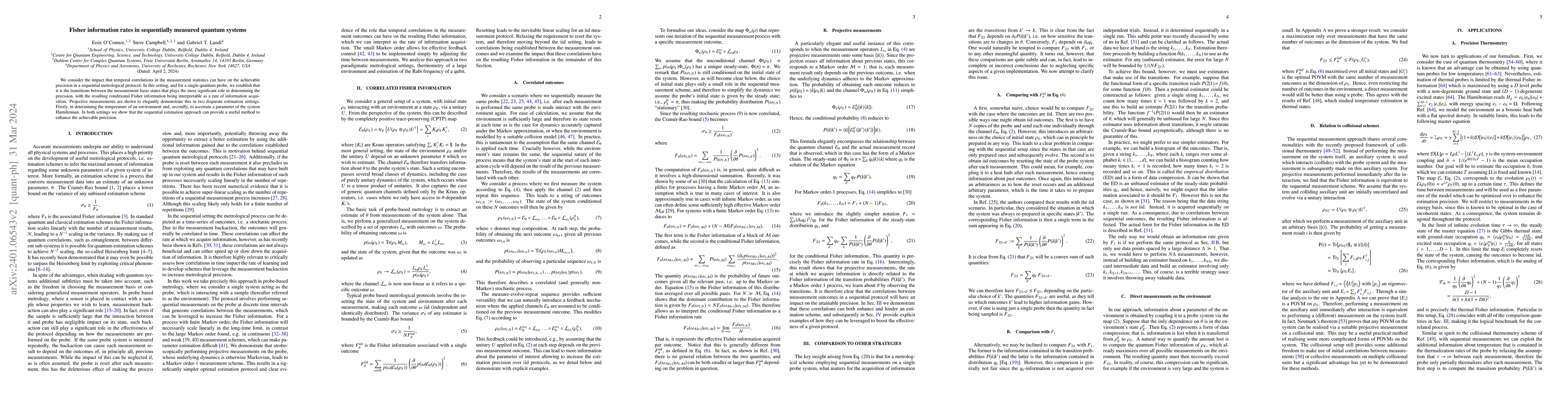 Thumbnail for Fisher information rates in sequentially measured quantum systems