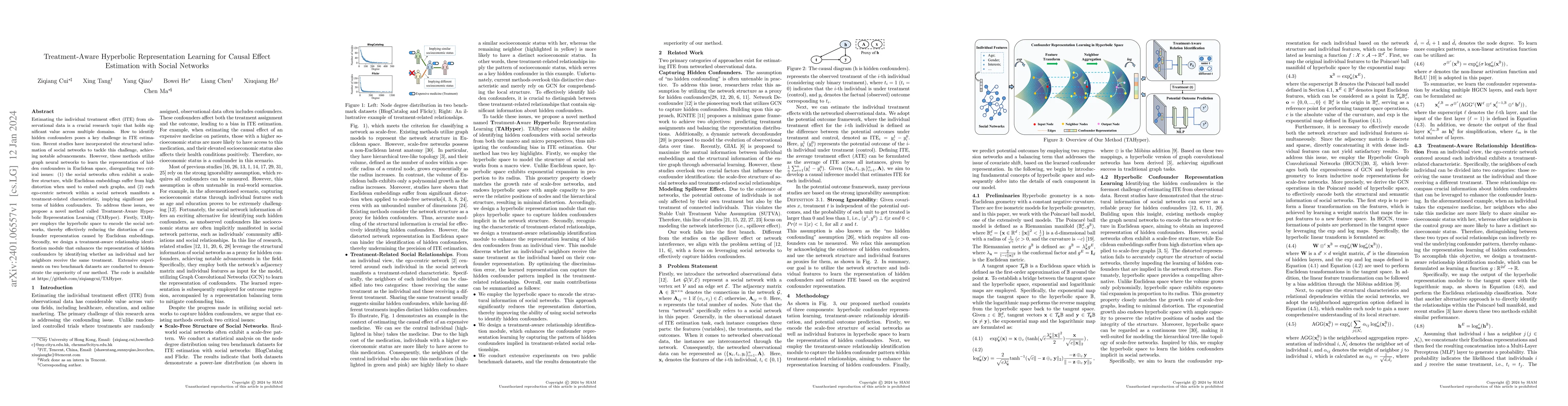 Thumbnail for Treatment-Aware Hyperbolic Representation Learning for Causal Effect
  Estimation with Social Networks