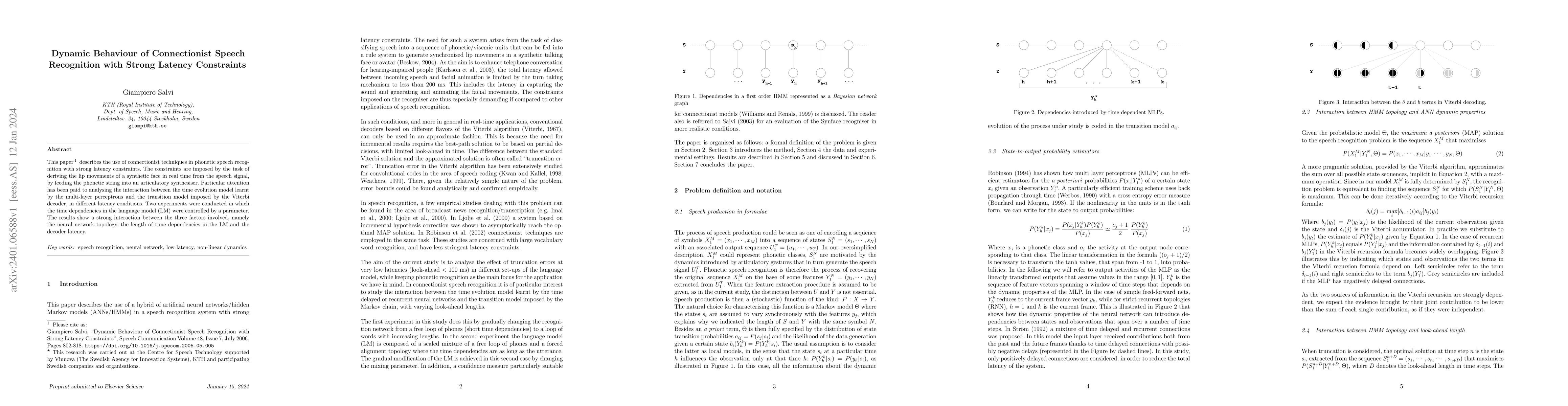 Thumbnail for Dynamic Behaviour of Connectionist Speech Recognition with Strong
  Latency Constraints