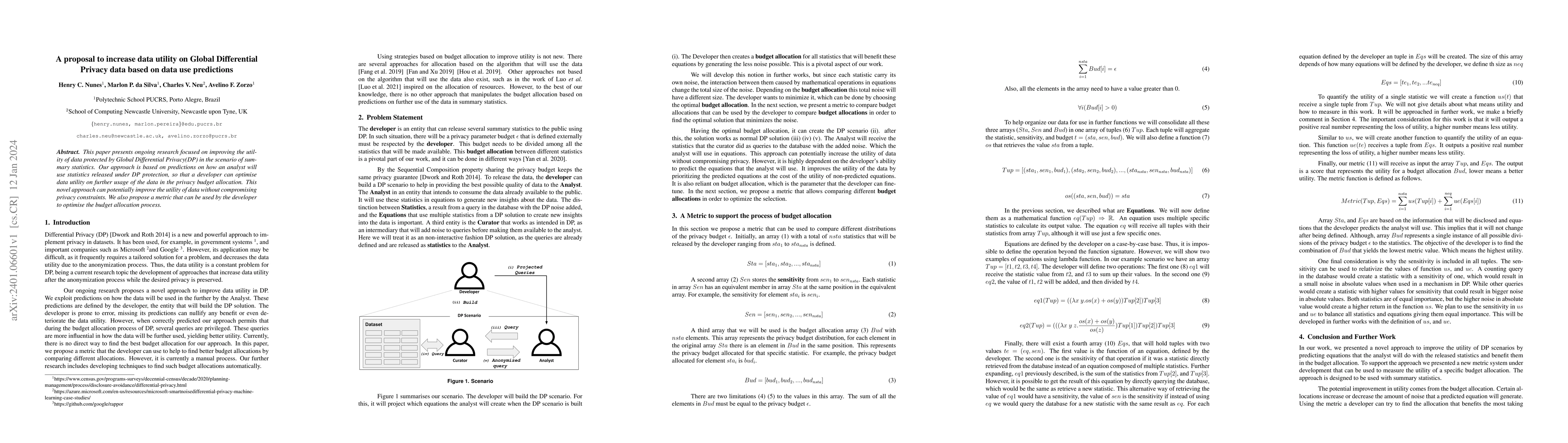 Thumbnail for A proposal to increase data utility on Global Differential Privacy data
  based on data use predictions
