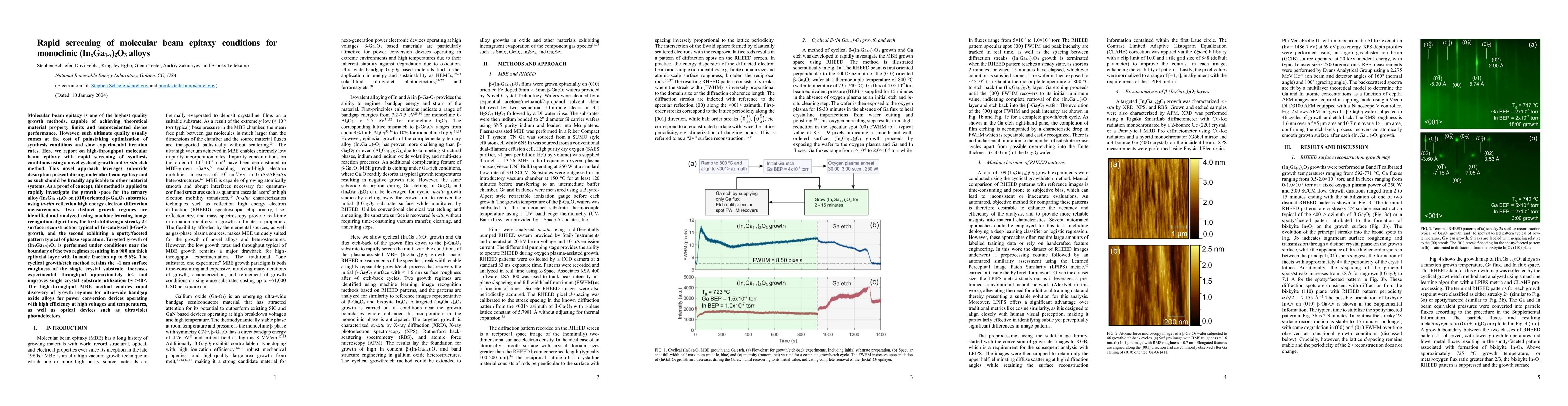 Thumbnail for Rapid screening of molecular beam epitaxy conditions for monoclinic
  (InxGa1-x)2O3 alloys