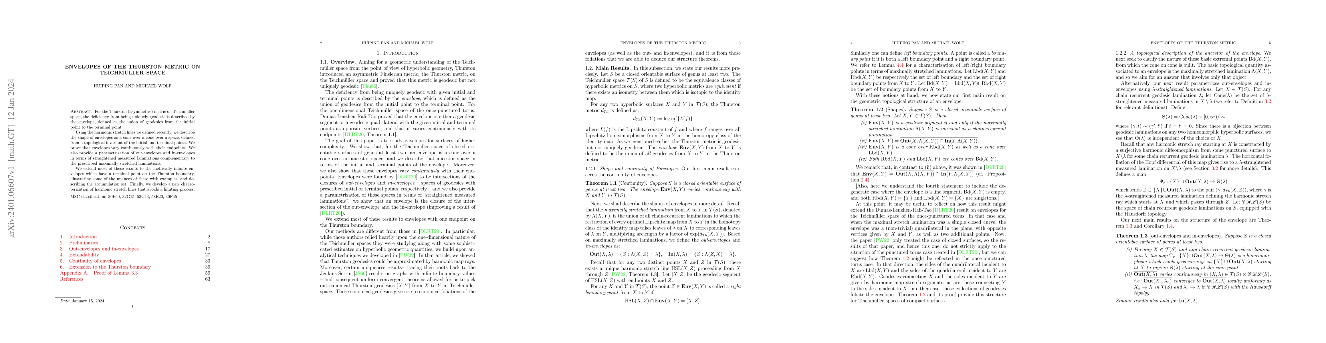 Thumbnail for Envelopes of the Thurston metric on Teichm\"uller space