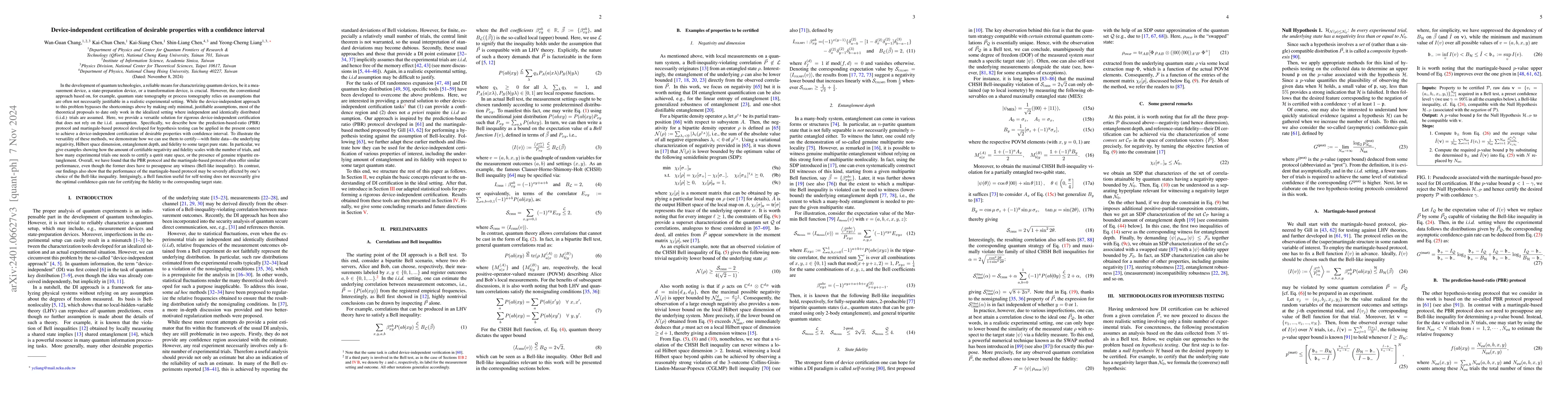 Thumbnail for Device-independent certification of desirable properties with a
  confidence interval