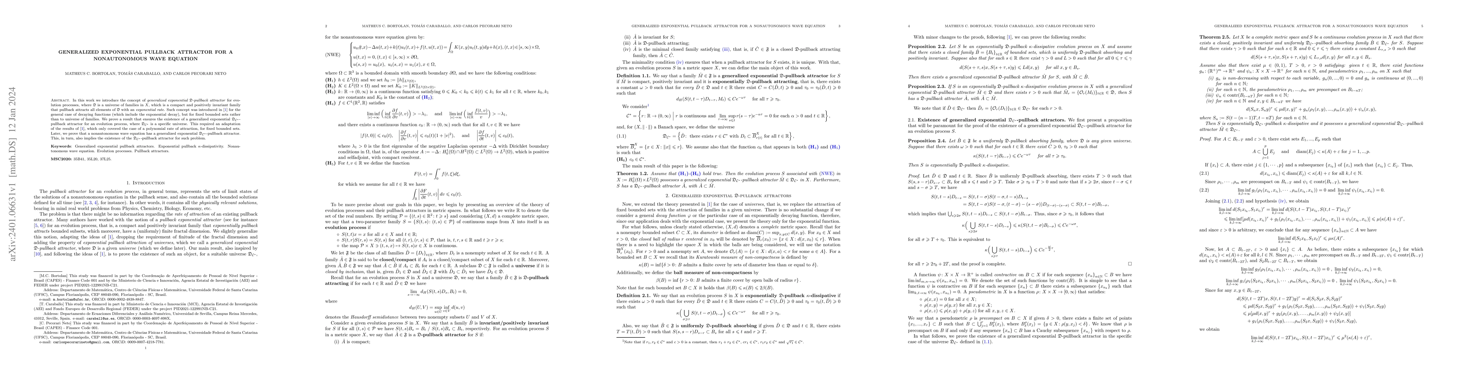 Thumbnail for Generalized exponential pullback attractor for a nonautonomous wave
  equation