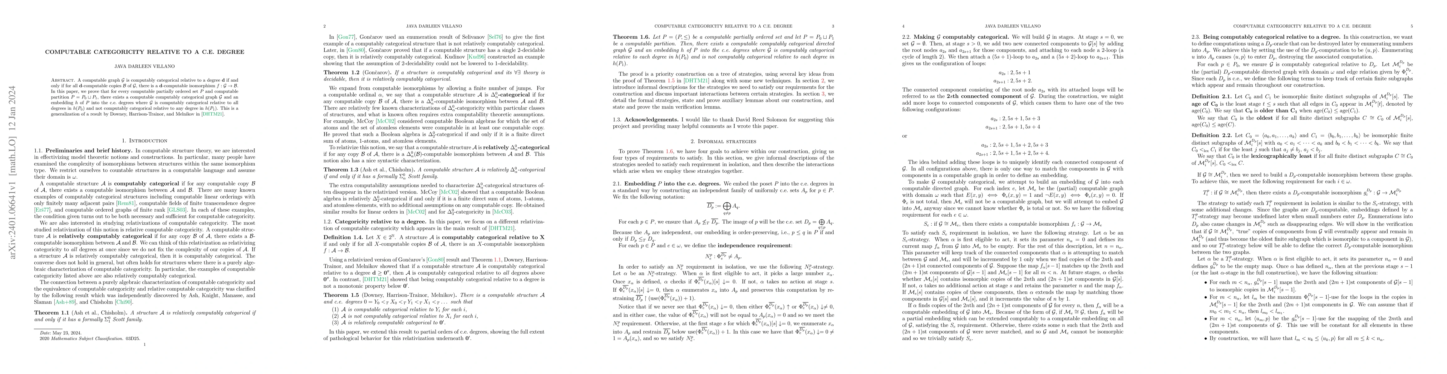 Thumbnail for Computable categoricity relative to a c.e. degree