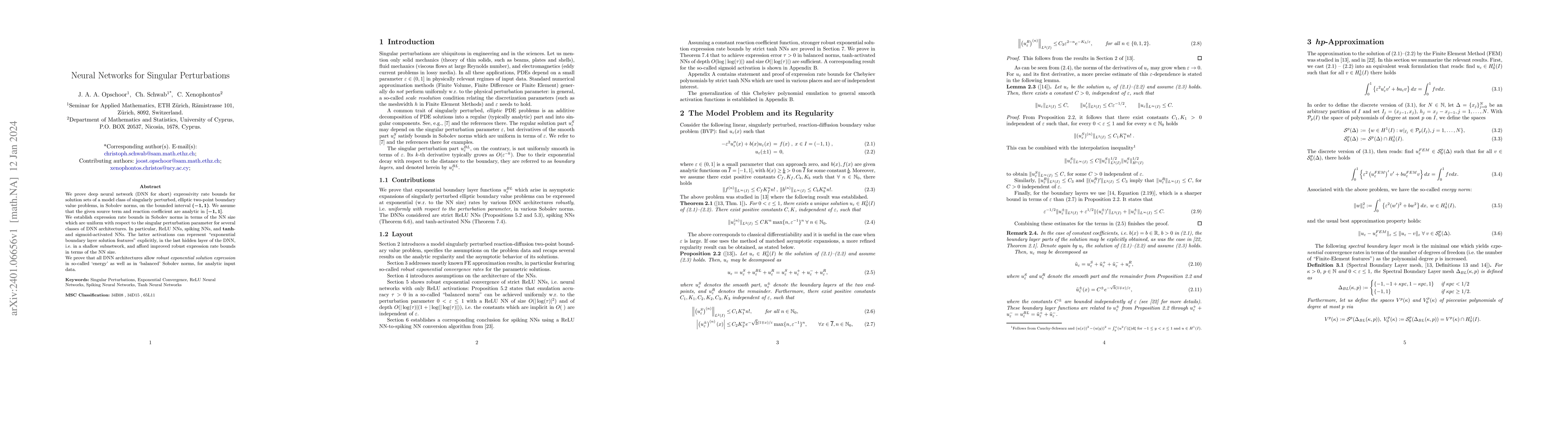 Thumbnail for Neural Networks for Singular Perturbations