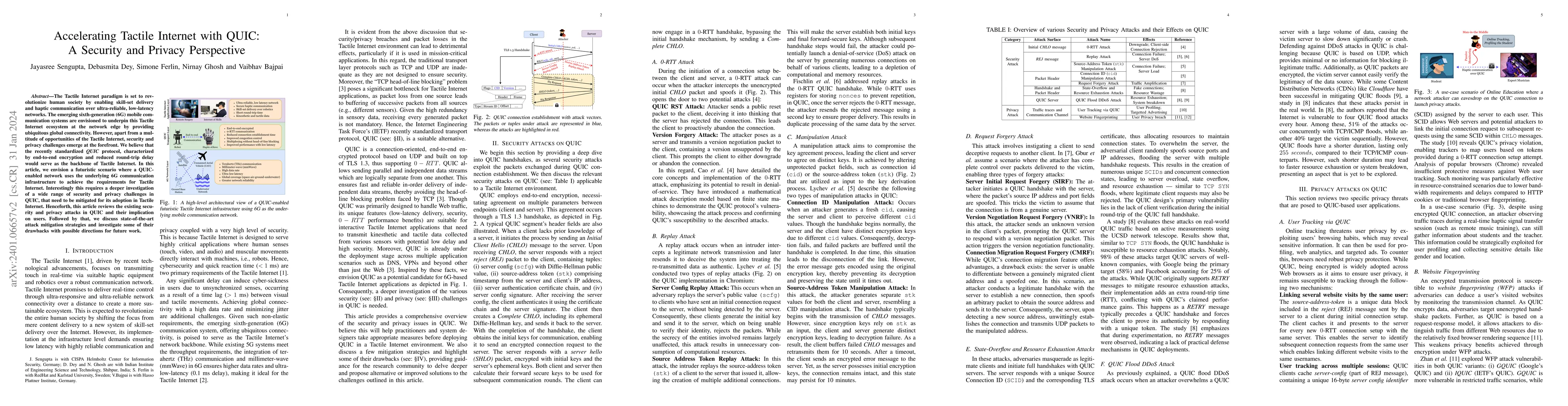 Thumbnail for Accelerating Tactile Internet with QUIC: A Security and Privacy
  Perspective