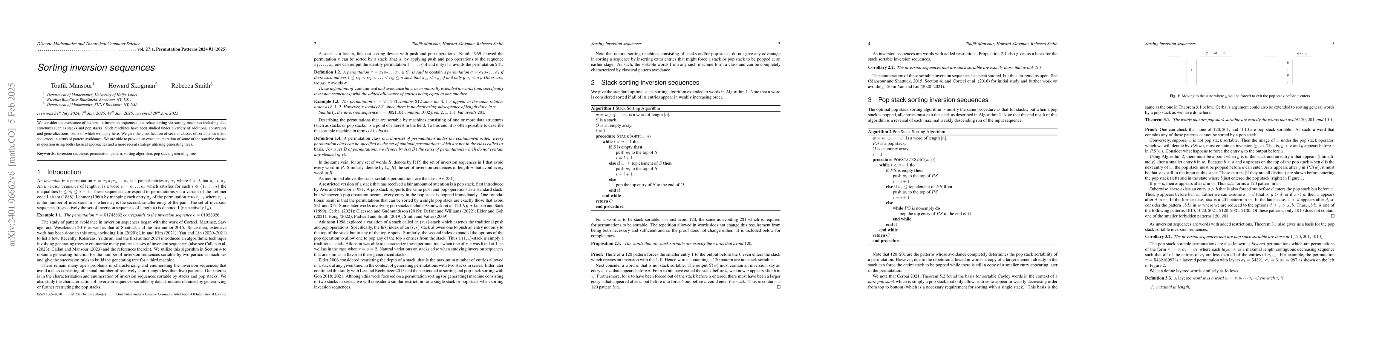 Thumbnail for Sorting inversion sequences
