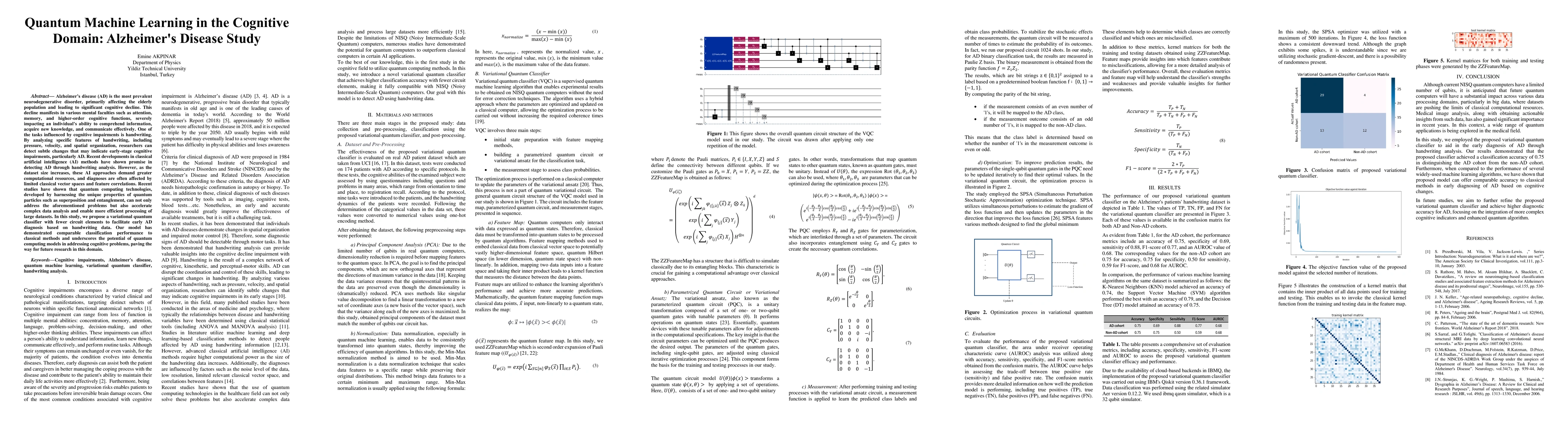 Thumbnail for Quantum Machine Learning in the Cognitive Domain: Alzheimer's Disease
  Study