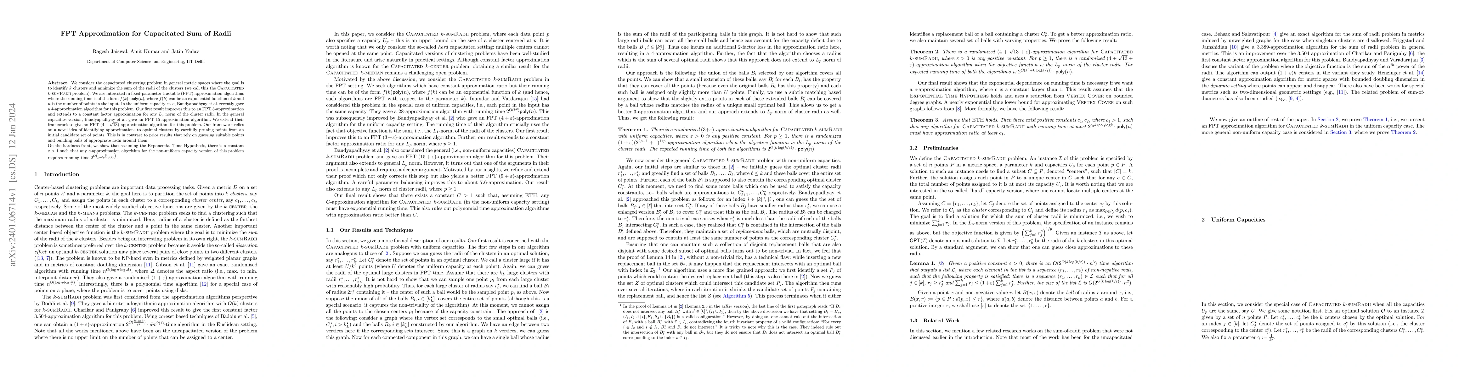 Thumbnail for FPT Approximation for Capacitated Sum of Radii