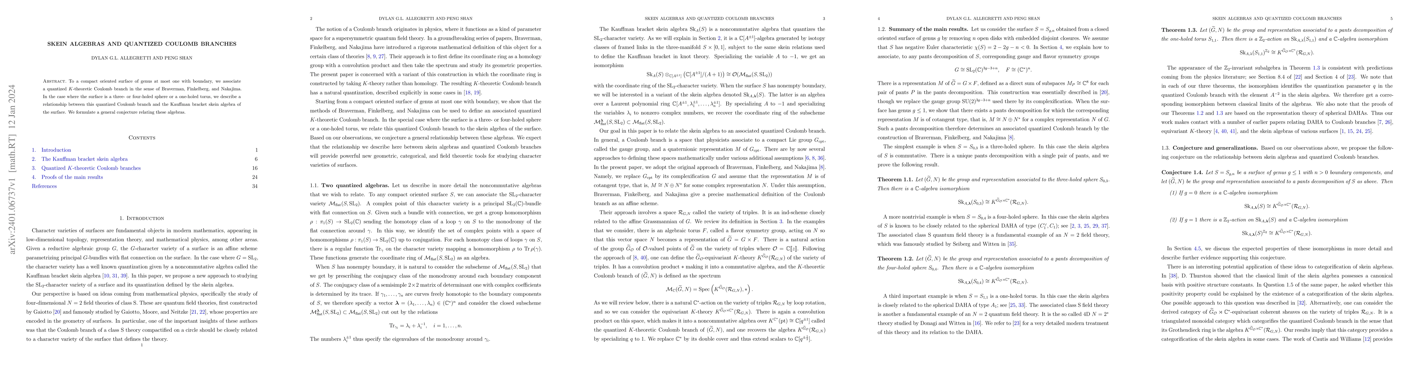 Thumbnail for Skein algebras and quantized Coulomb branches
