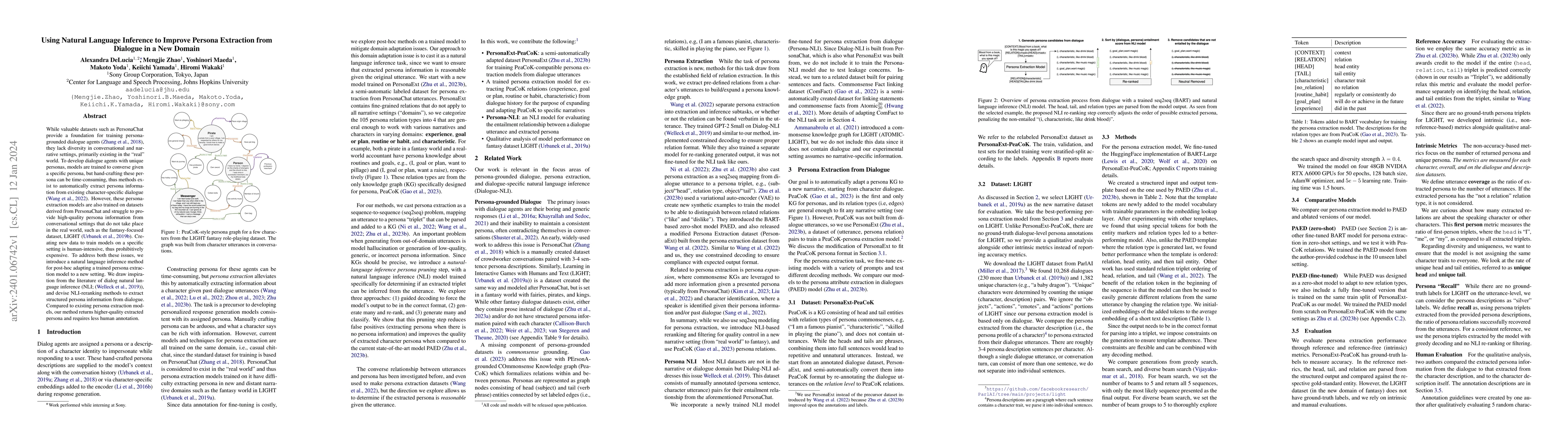 Thumbnail for Using Natural Language Inference to Improve Persona Extraction from
  Dialogue in a New Domain