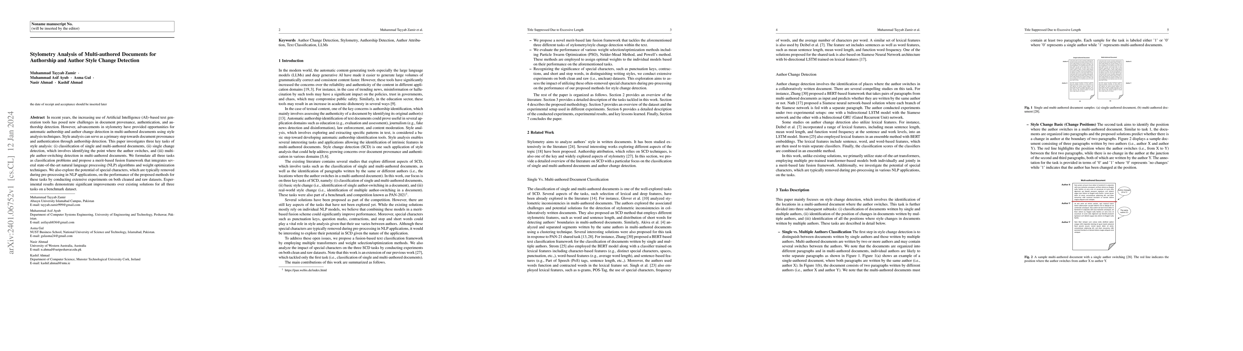 Thumbnail for Stylometry Analysis of Multi-authored Documents for Authorship and
  Author Style Change Detection