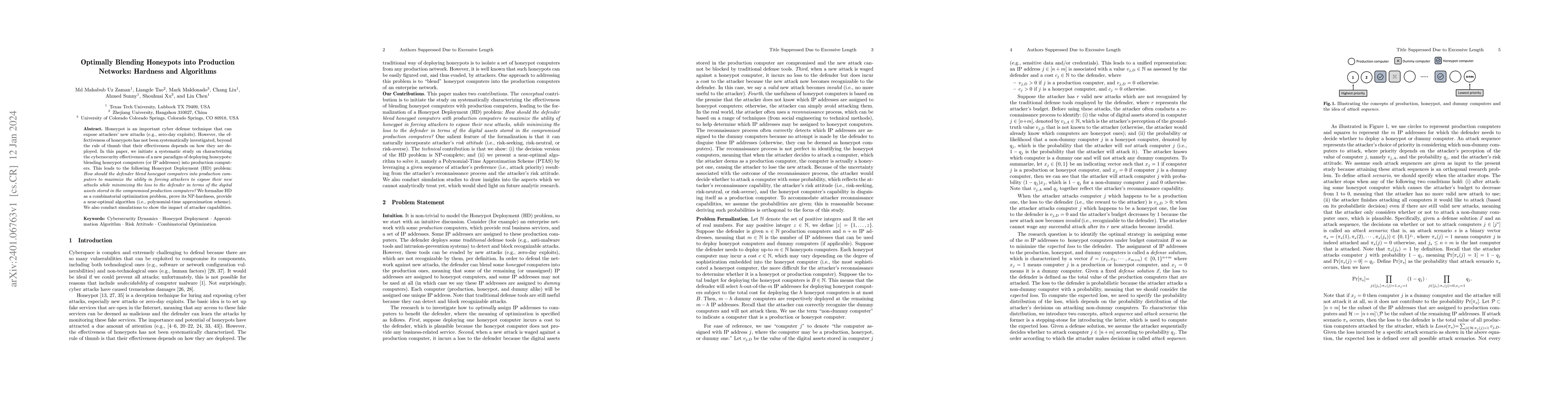 Thumbnail for Optimally Blending Honeypots into Production Networks: Hardness and
  Algorithms