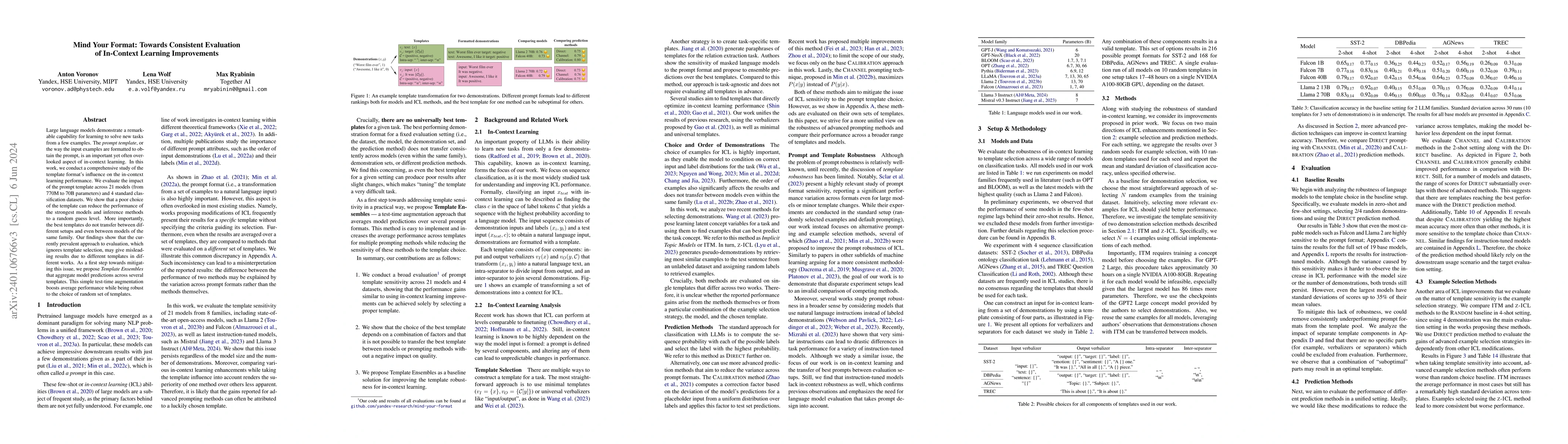 Thumbnail for Mind Your Format: Towards Consistent Evaluation of In-Context Learning
  Improvements