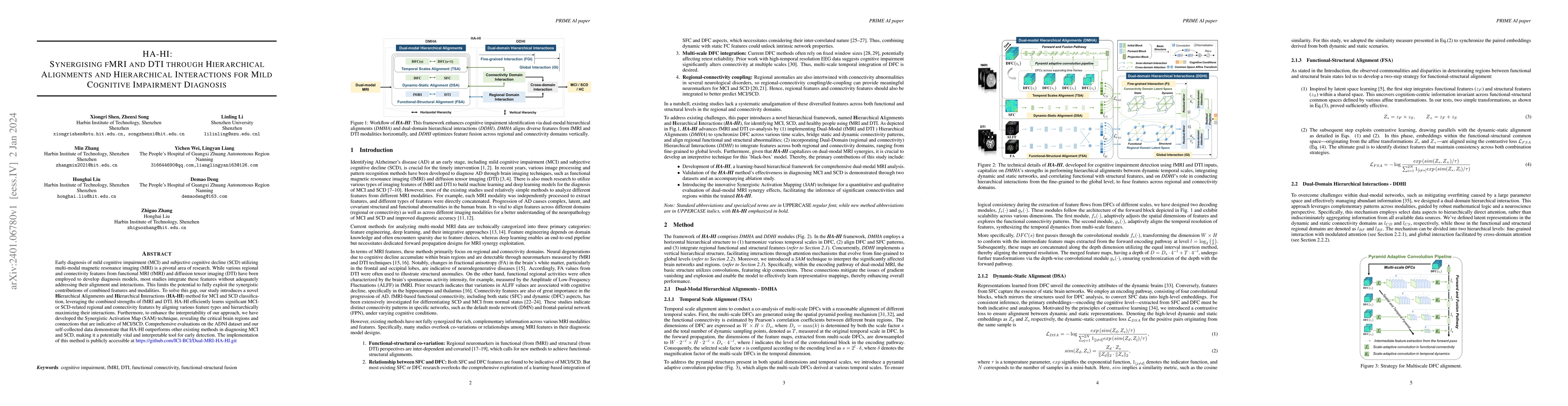Thumbnail for HA-HI: Synergising fMRI and DTI through Hierarchical Alignments and
  Hierarchical Interactions for Mild Cognitive Impairment Diagnosis