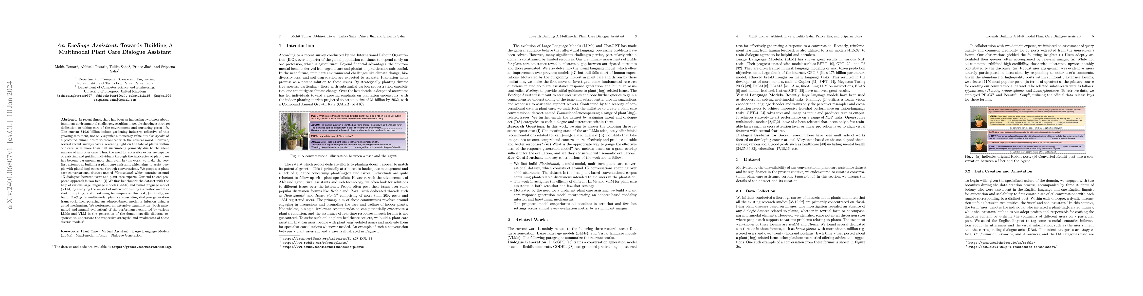 Thumbnail for An EcoSage Assistant: Towards Building A Multimodal Plant Care Dialogue
  Assistant