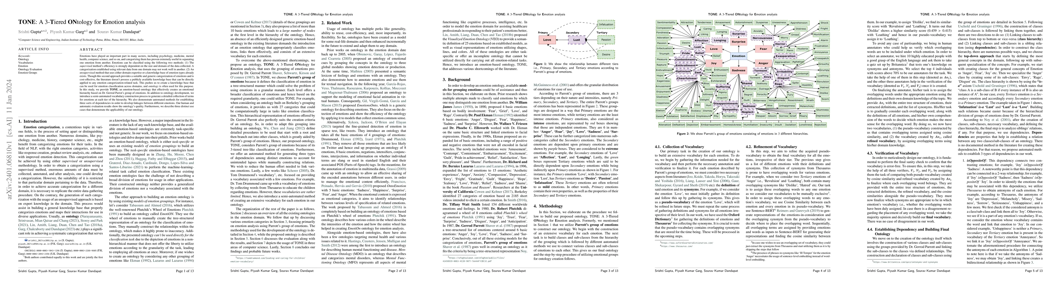 Thumbnail for TONE: A 3-Tiered ONtology for Emotion analysis