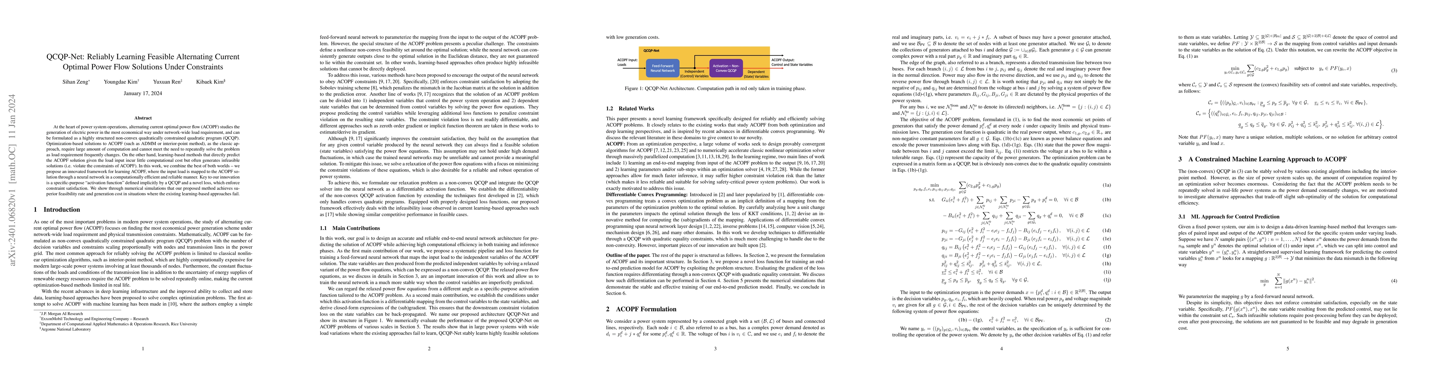 Thumbnail for QCQP-Net: Reliably Learning Feasible Alternating Current Optimal Power
  Flow Solutions Under Constraints