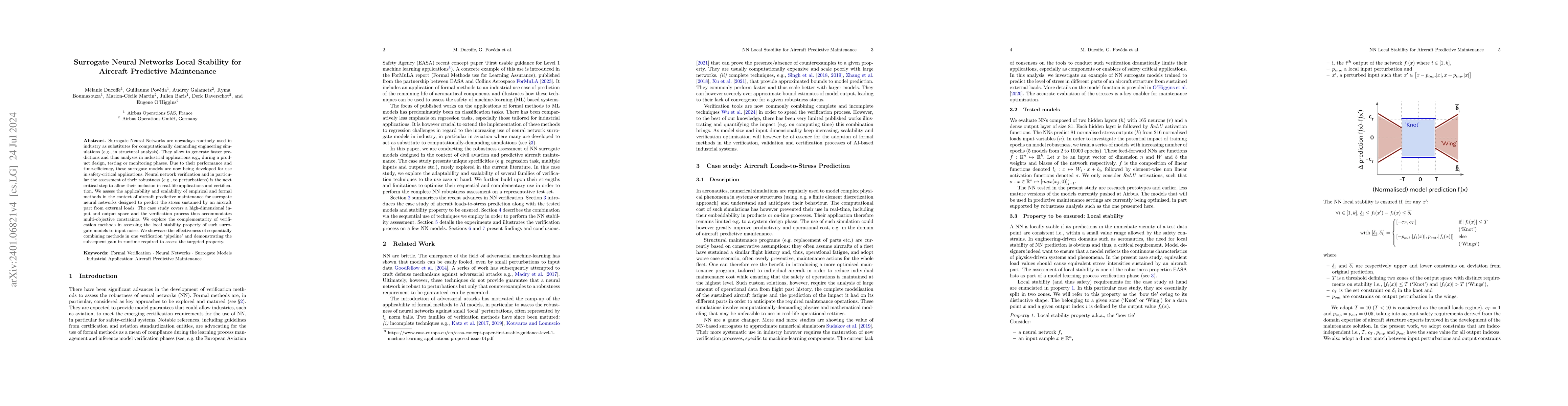 Thumbnail for Surrogate Neural Networks Local Stability for Aircraft Predictive
  Maintenance