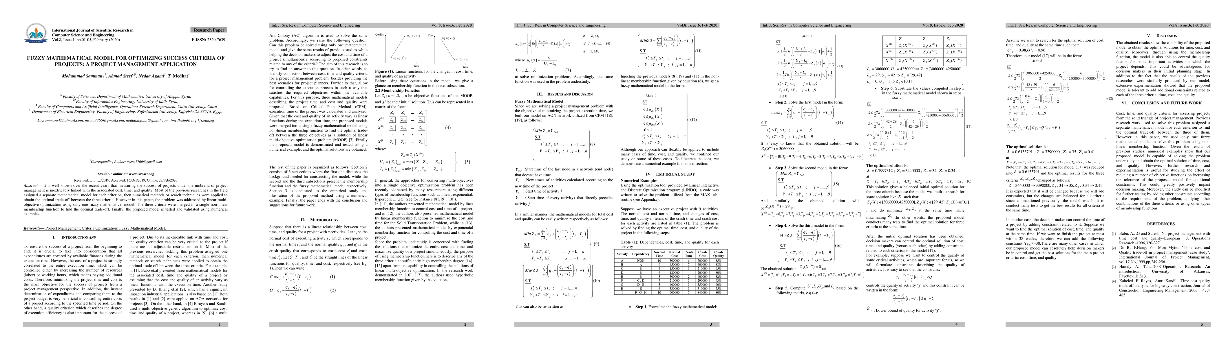 Thumbnail for Fuzzy Mathematical Model For Optimizing Success Criteria Of Projects: A
  Project Management Application
