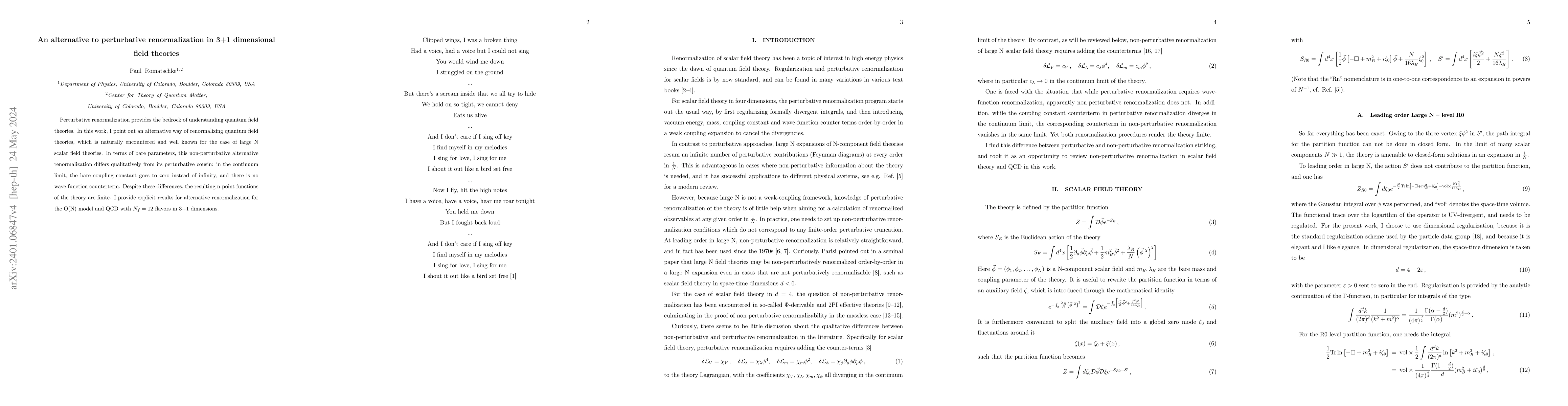 Thumbnail for An alternative to perturbative renormalization in 3+1 dimensional field
  theories