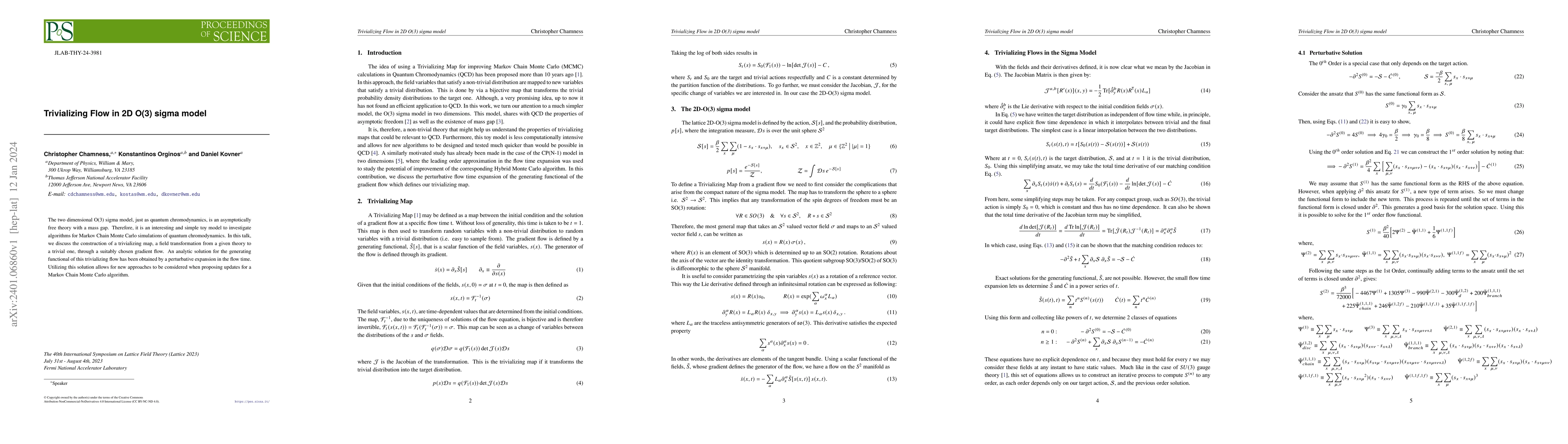 Thumbnail for Trivializing Flow in 2D O(3) sigma model