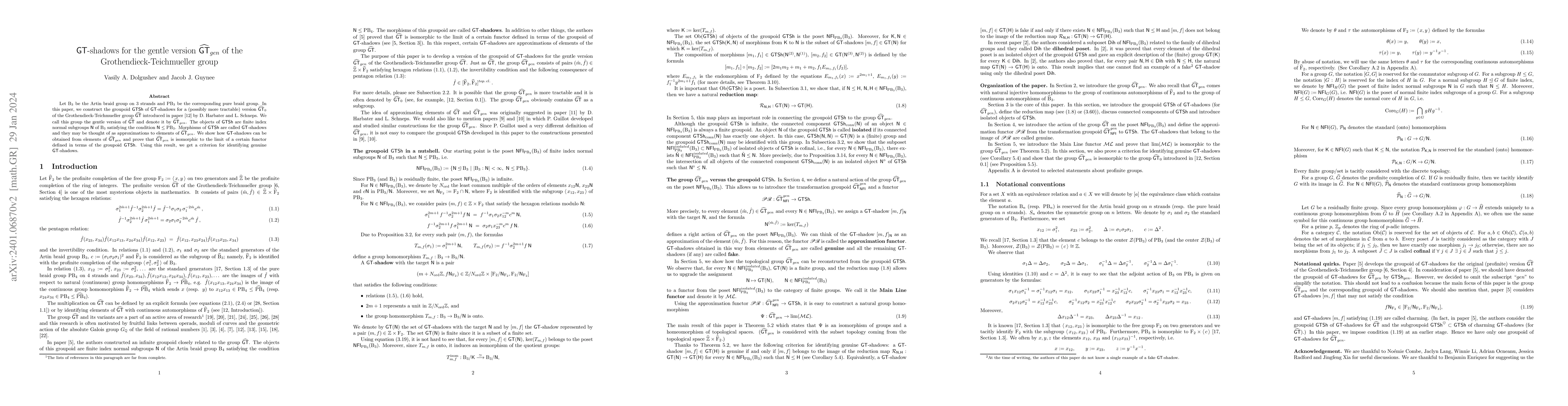 Thumbnail for GT-shadows for the gentle version of the Grothendieck-Teichmueller group