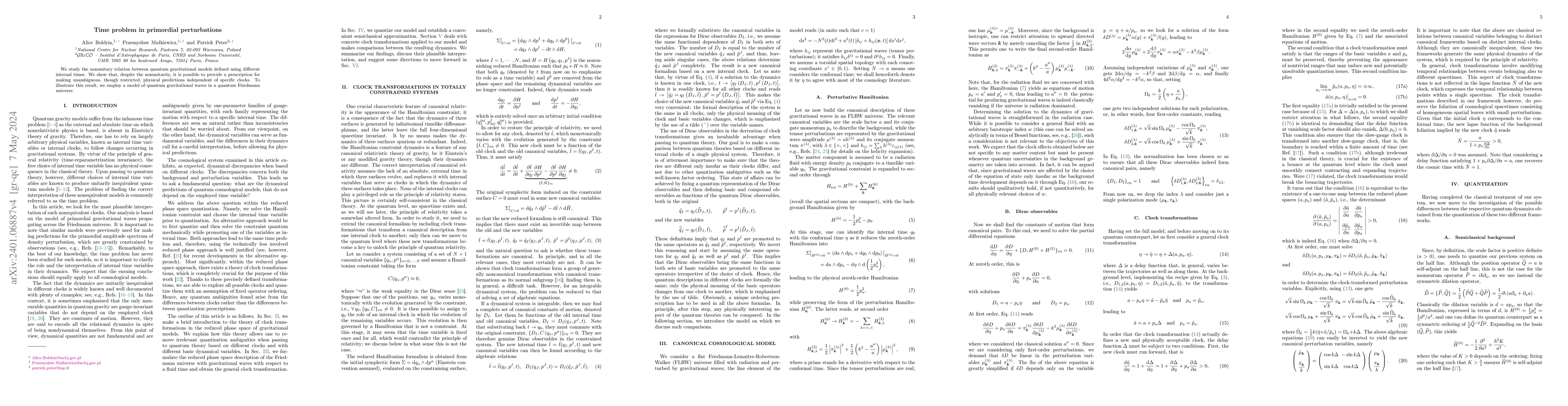 Thumbnail for Time problem in primordial perturbations
