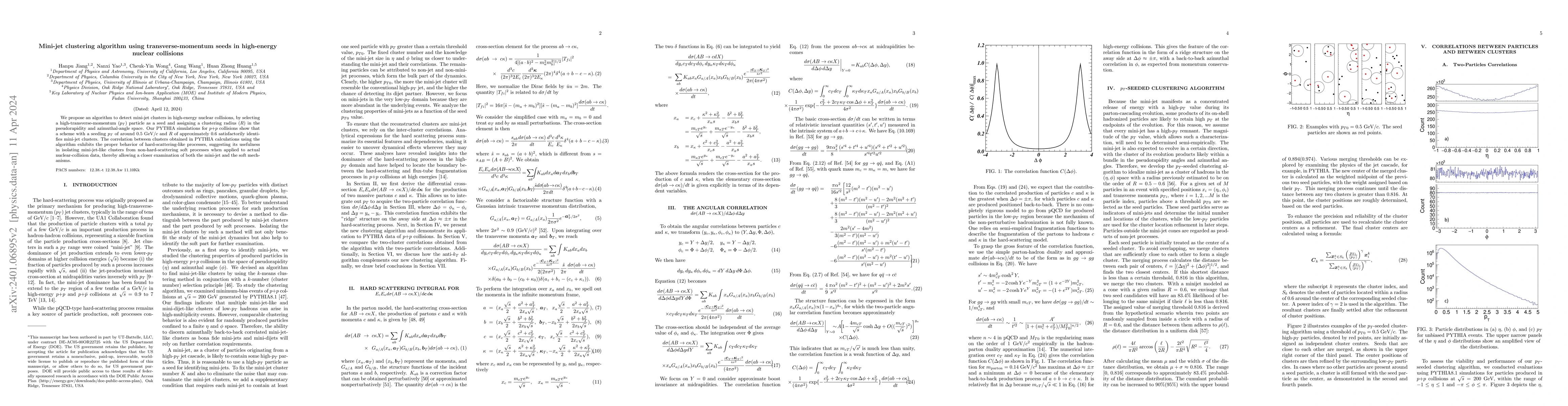 Thumbnail for Mini-jet Clustering Algorithm Using Transverse-momentum Seeds in
  High-energy Nuclear Collisions