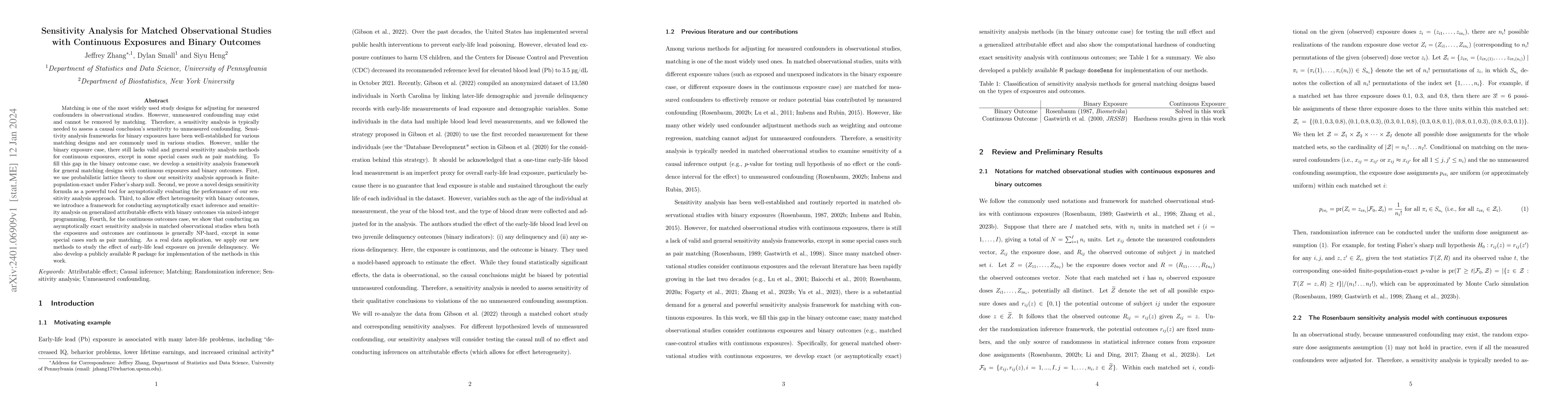 Thumbnail for Sensitivity Analysis for Matched Observational Studies with Continuous
  Exposures and Binary Outcomes