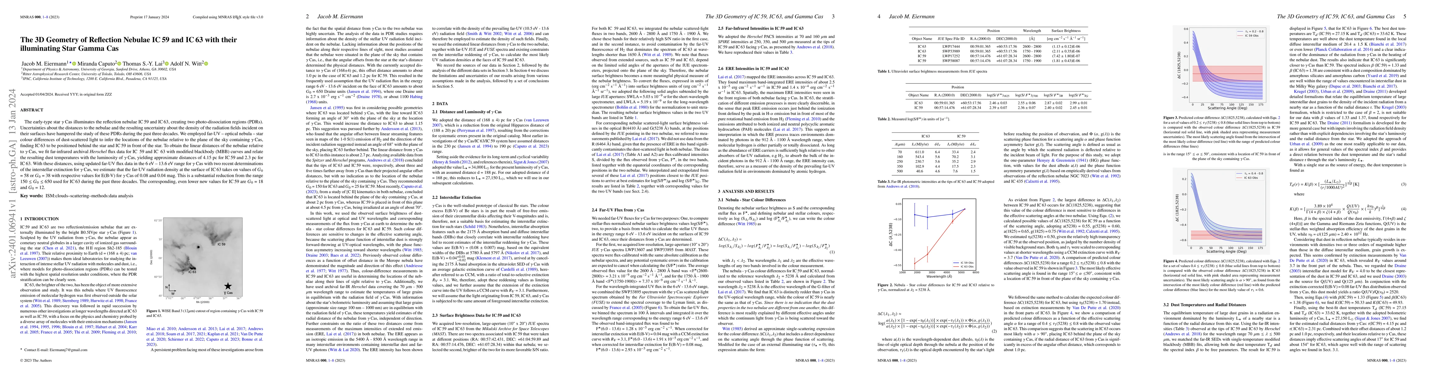 Thumbnail for The 3D Geometry of Reflection Nebulae IC 59 and IC 63 with their
  illuminating Star Gamma Cas