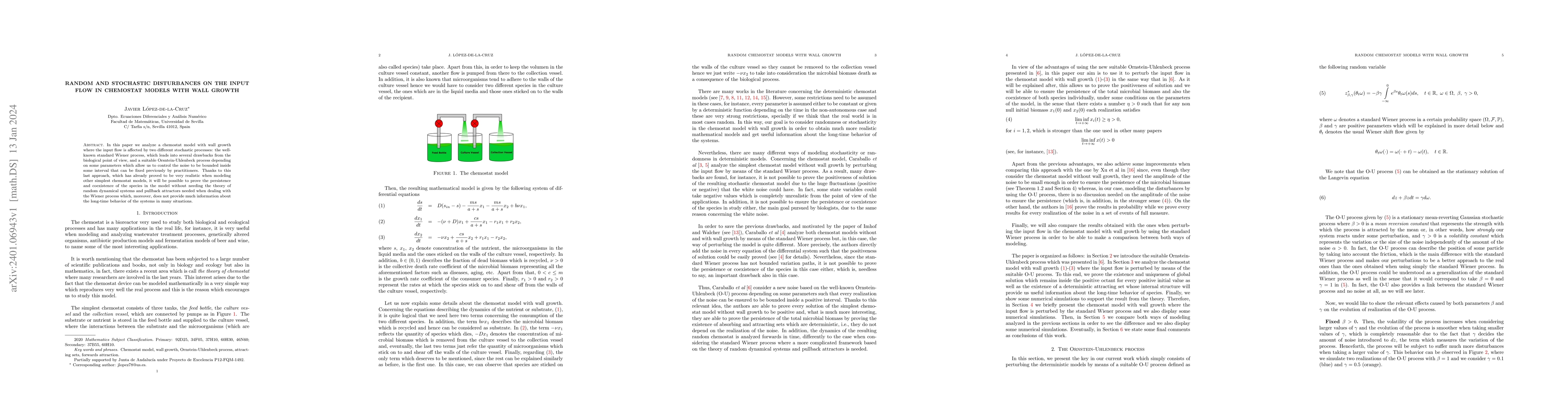 Thumbnail for Random and stochastic disturbances on the input flow in chemostat models
  with wall growth