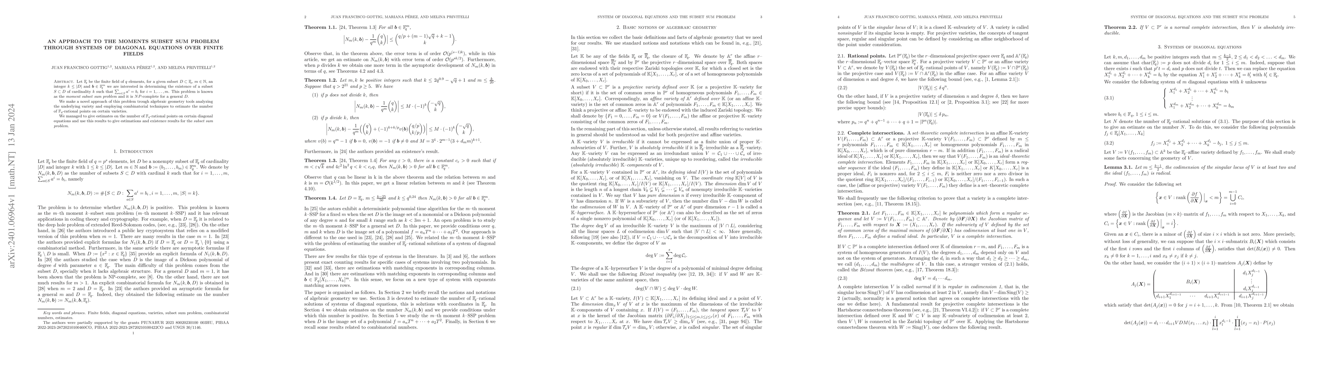 Thumbnail for An approach to the moments subset sum problem through systems of
  diagonal equations over finite fields