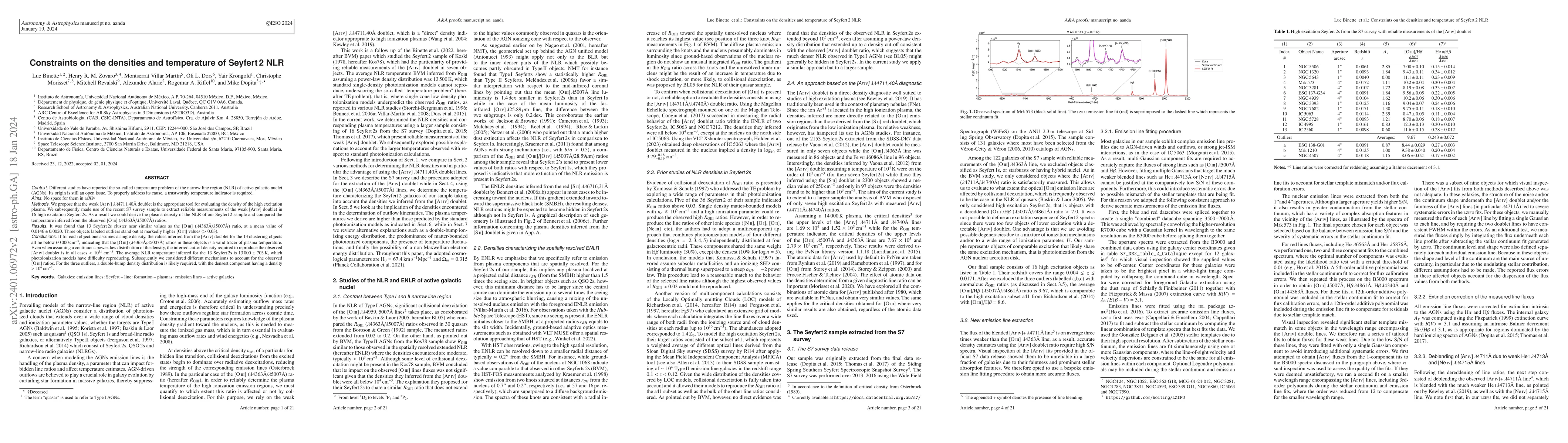 Thumbnail for Constraints on the densities and temperature of Seyfert 2 NLR