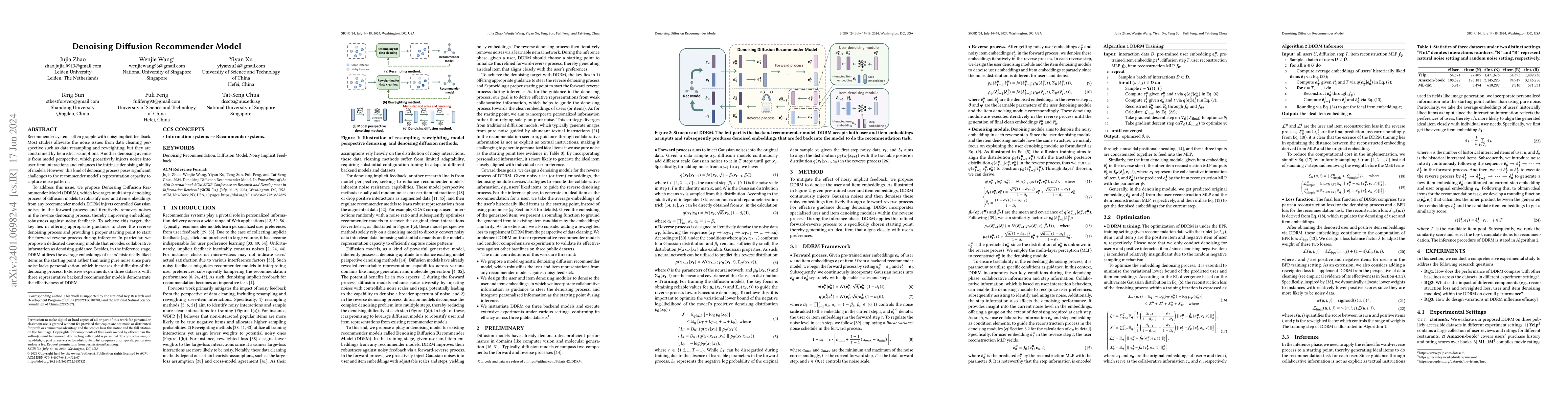 Thumbnail for Denoising Diffusion Recommender Model
