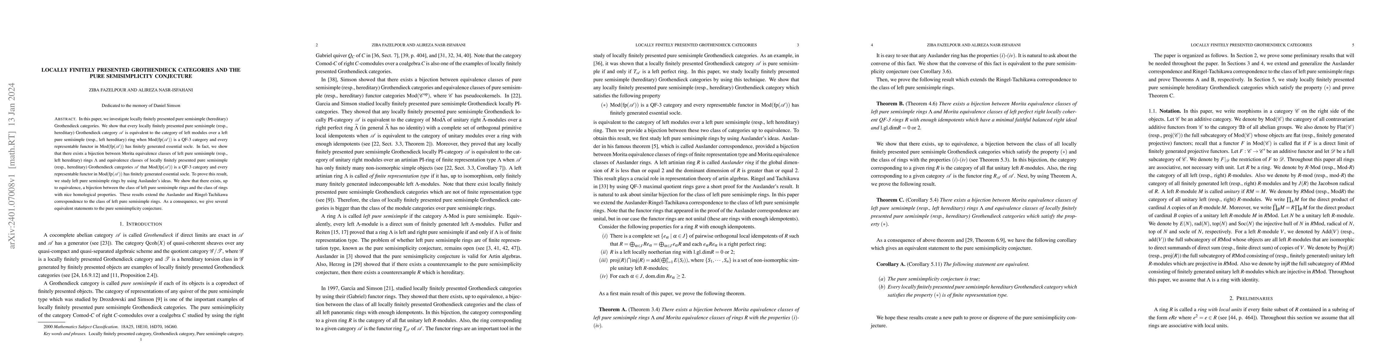 Thumbnail for Locally finitely presented Grothendieck categories and the pure
  semisimplicity conjecture