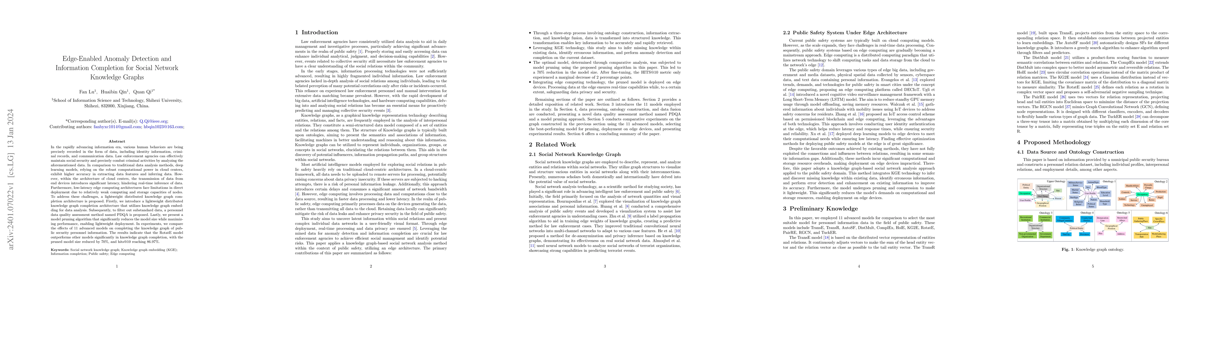 Thumbnail for Edge-Enabled Anomaly Detection and Information Completion for Social
  Network Knowledge Graphs