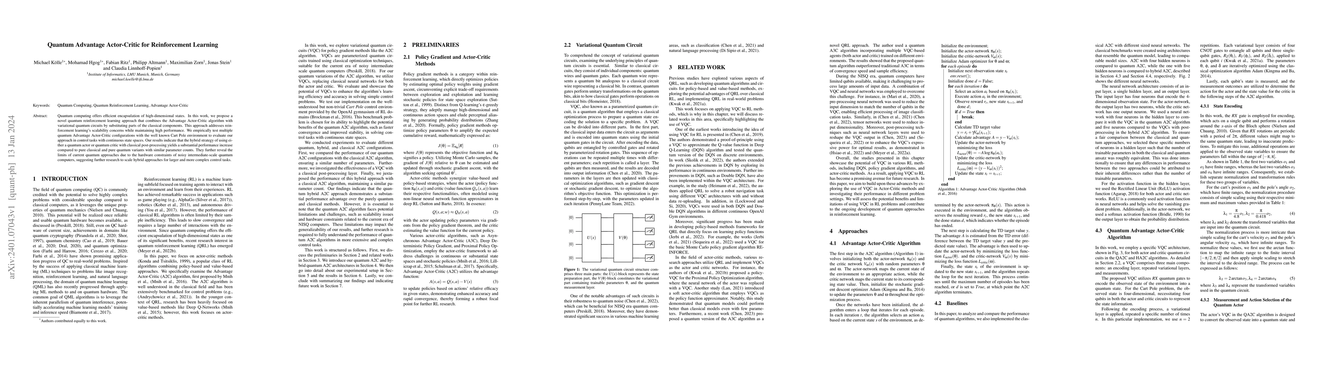 Thumbnail for Quantum Advantage Actor-Critic for Reinforcement Learning