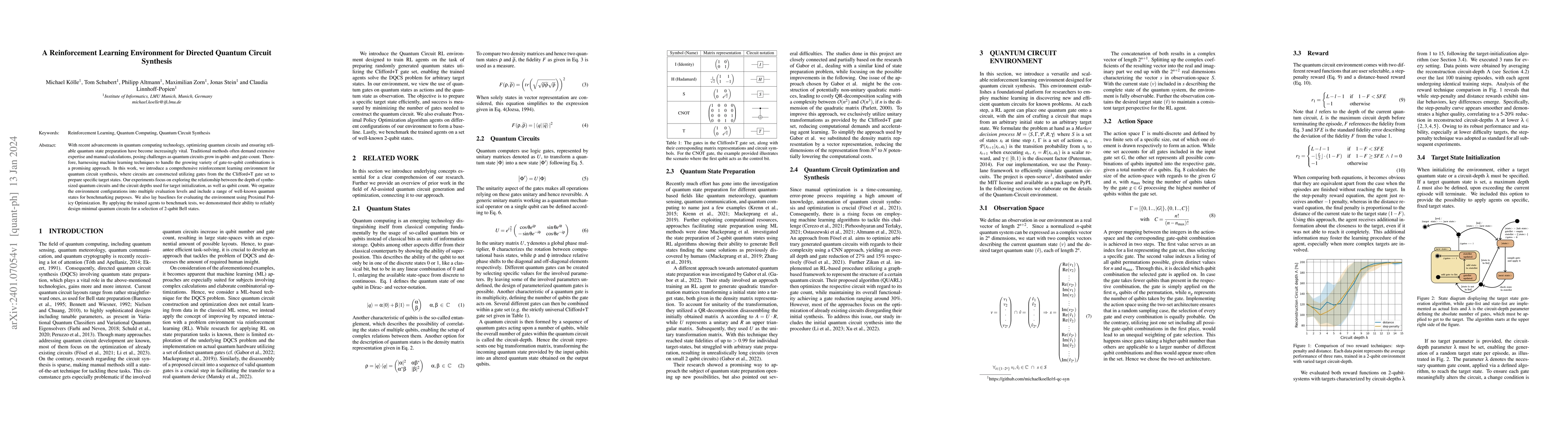 Thumbnail for A Reinforcement Learning Environment for Directed Quantum Circuit
  Synthesis