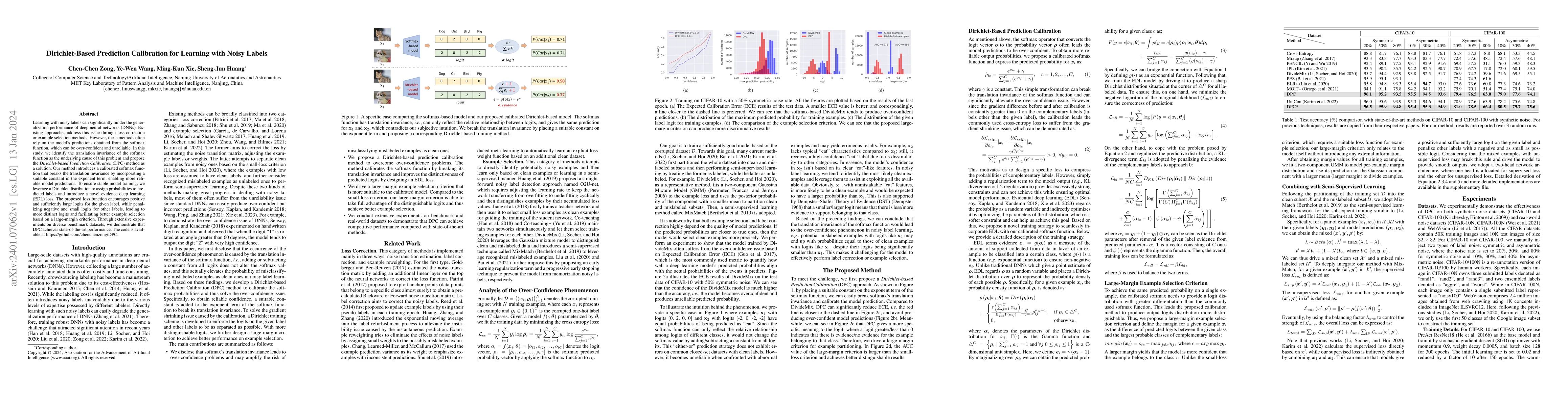 Thumbnail for Dirichlet-Based Prediction Calibration for Learning with Noisy Labels