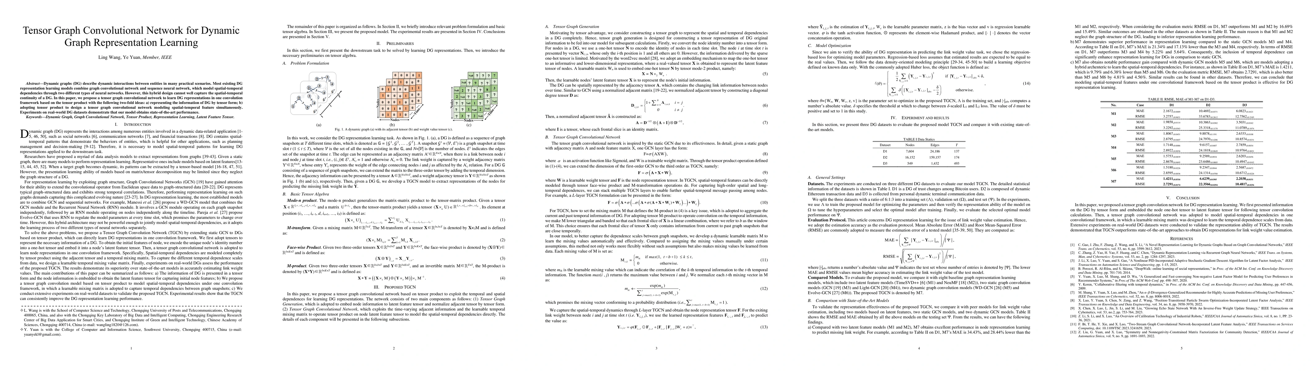 Thumbnail for Tensor Graph Convolutional Network for Dynamic Graph Representation
  Learning