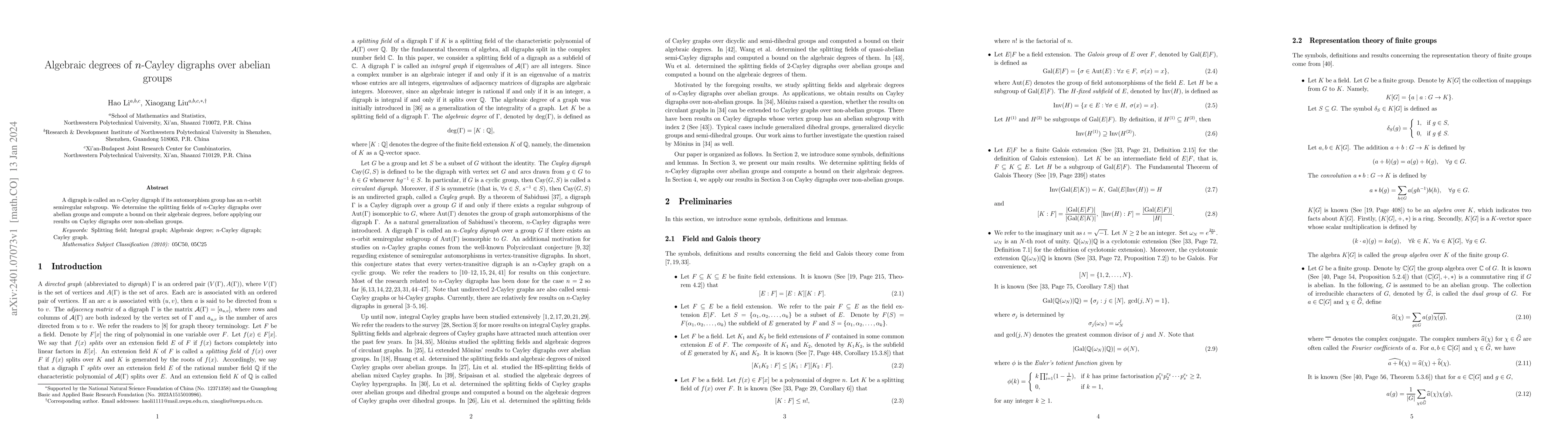 Thumbnail for Algebraic degrees of $n$-Cayley digraphs over abelian groups