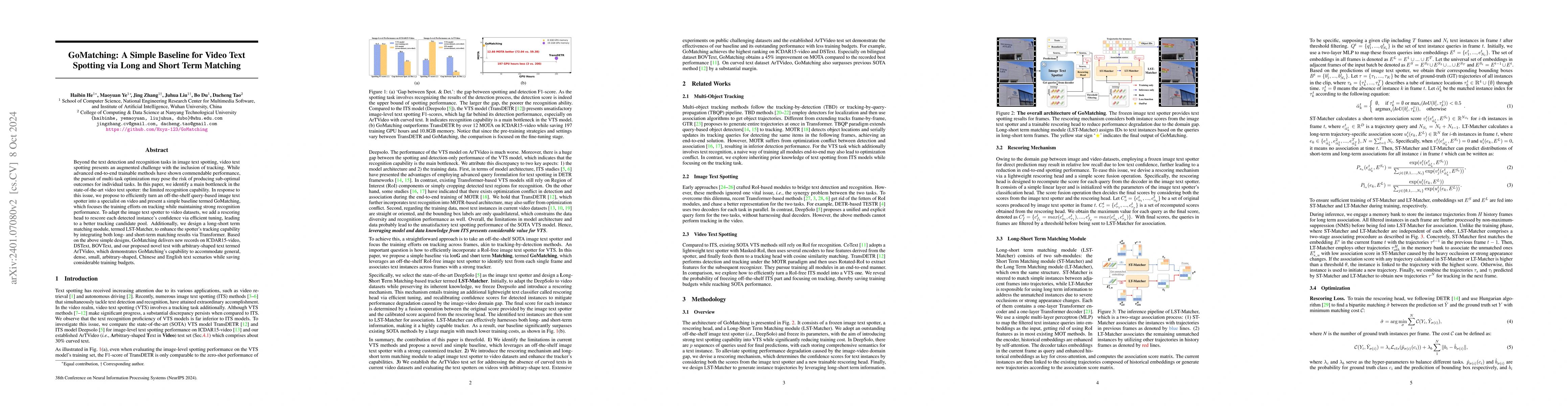 Thumbnail for GoMatching: A Simple Baseline for Video Text Spotting via Long and Short
  Term Matching