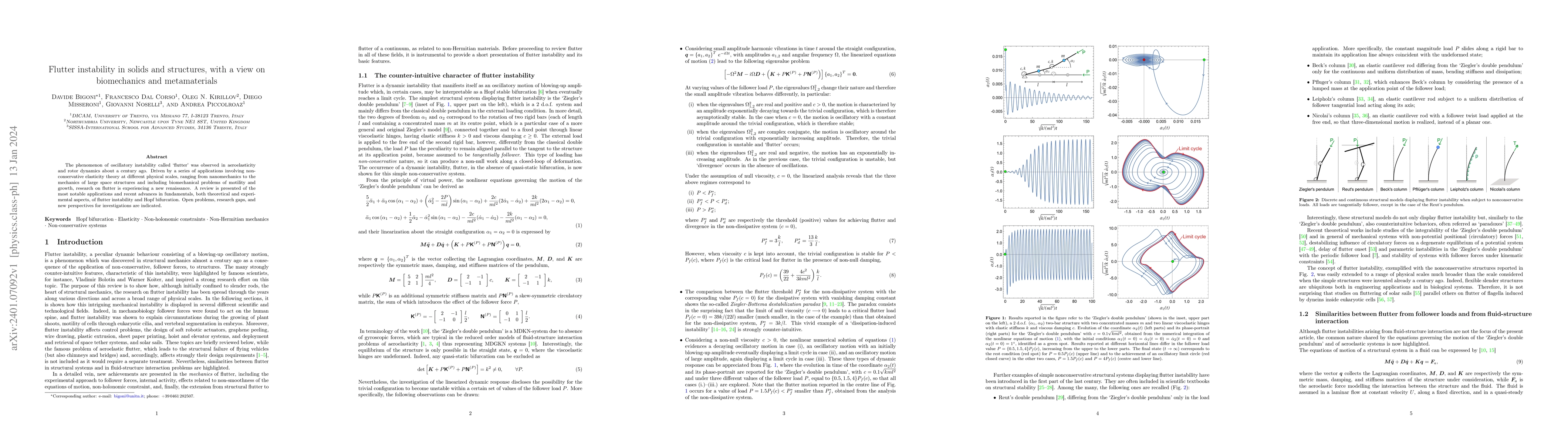 Thumbnail for Flutter instability in solids and structures, with a view on
  biomechanics and metamaterials