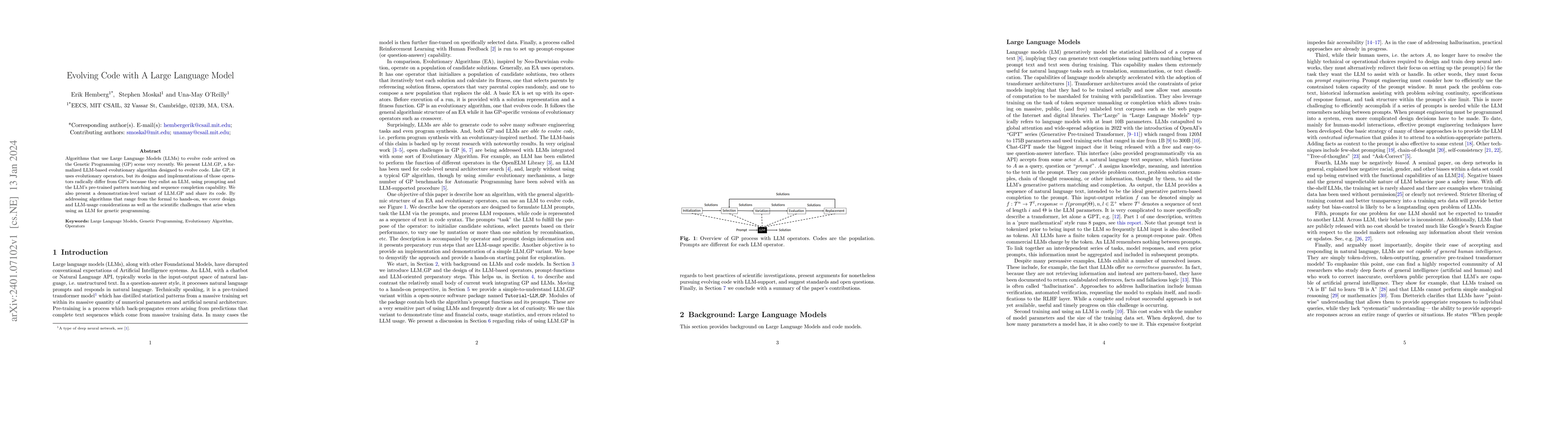 Thumbnail for Evolving Code with A Large Language Model