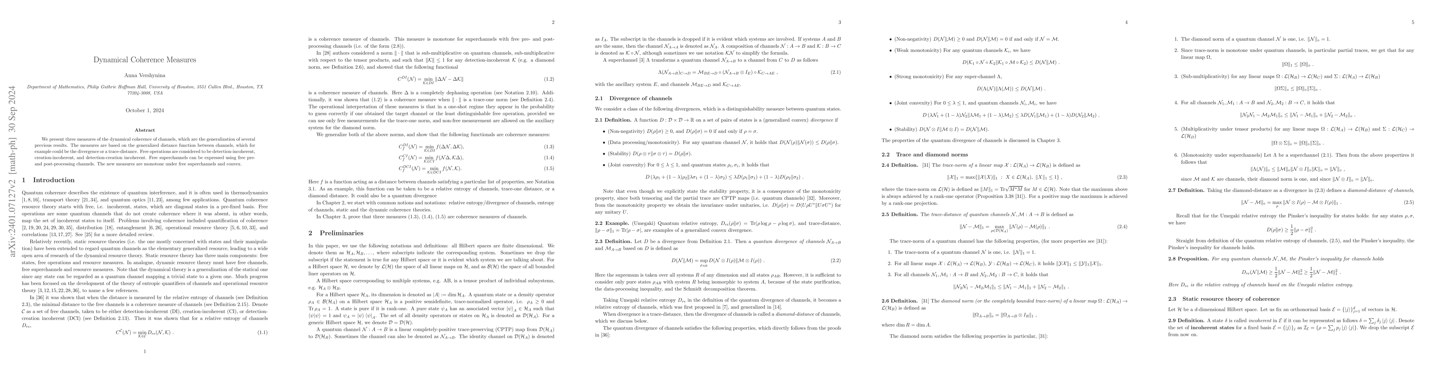 Thumbnail for Dynamical Coherence Measures